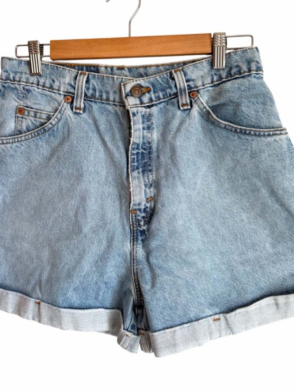 Vintage Womens Levi's Denim Shorts 26 Levis 954 Hemmed USA Made 90s Jorts Sz 13 - Picture 5 of 10